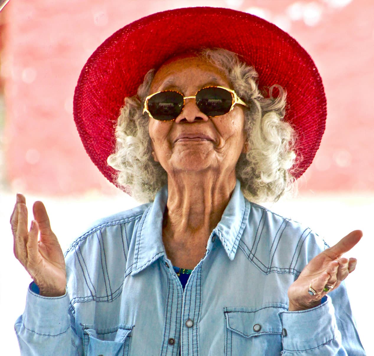 A vibrant senior woman enjoying life