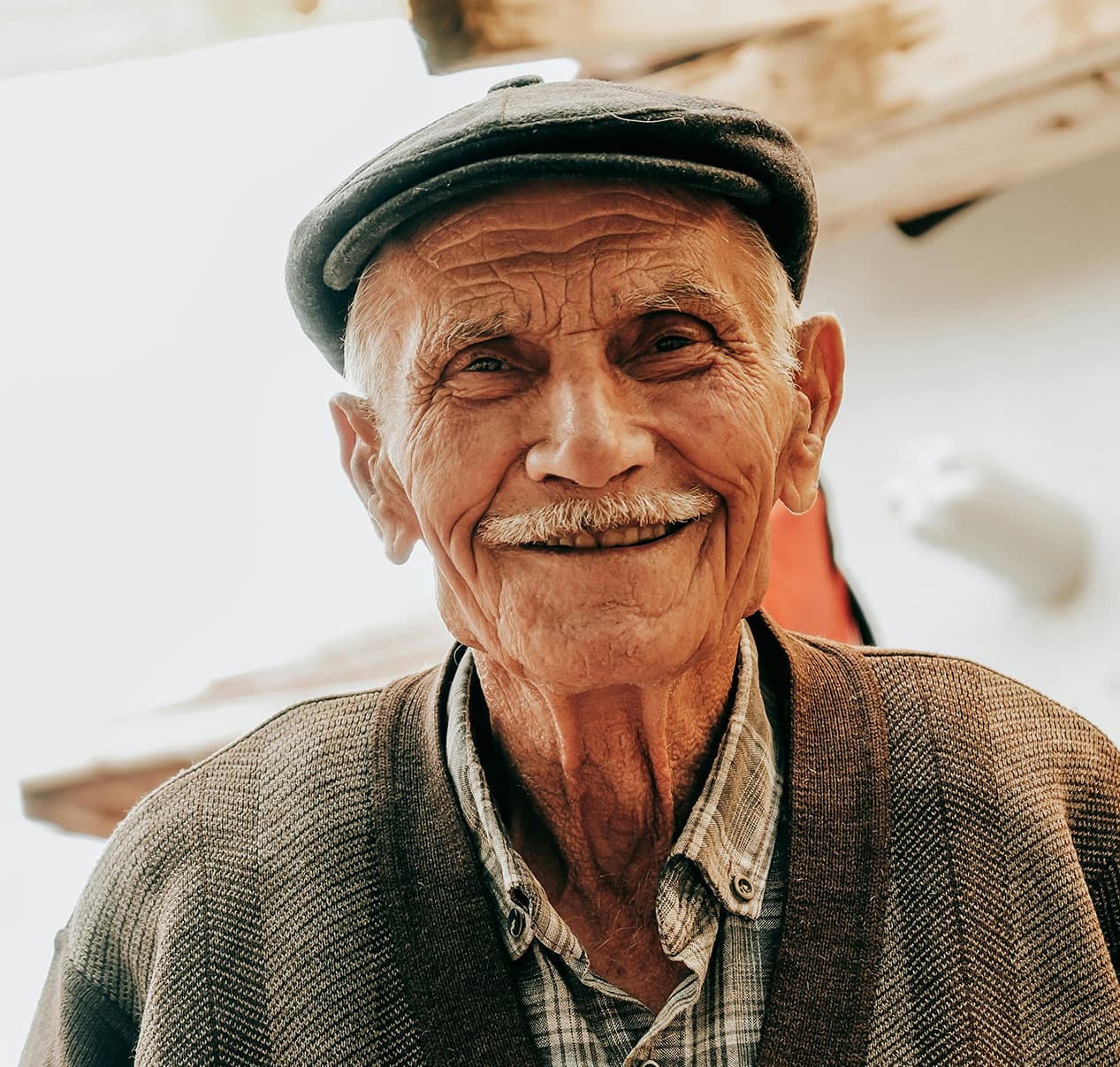 A smiling senior man